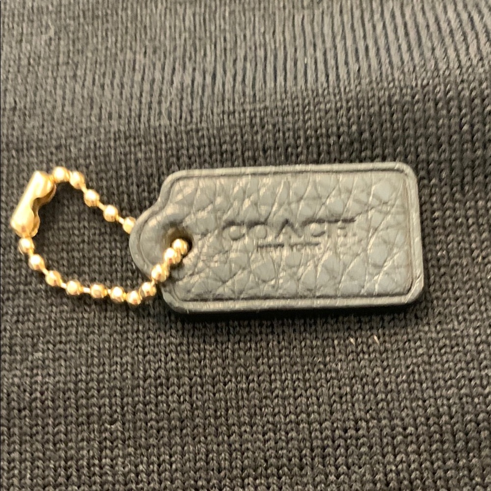Coach Black Leather Keychain